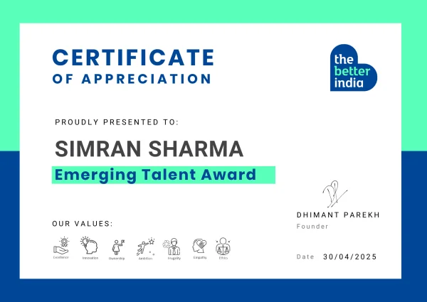 Certificate of Appreciation